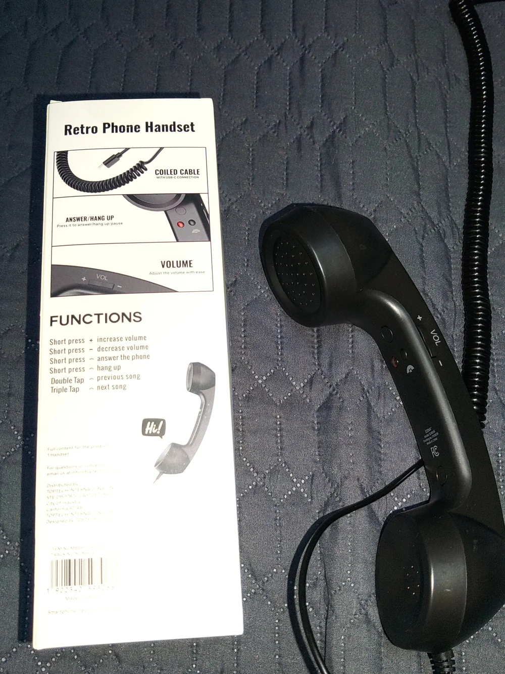 Use Cell Phone & Talk Retro Phone Handset 1 Black Wireless Cell Phone Handset
